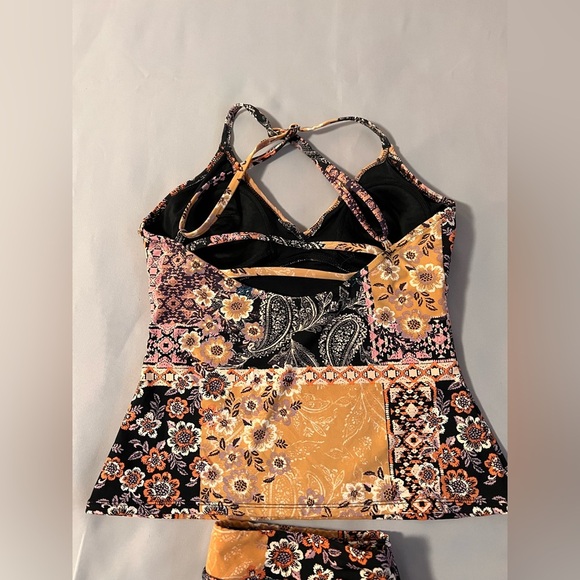 Garnet Hill‎ Floral Bathing Suit Skirt Swimsuit Top 6 Bottom Size 4 - Picture 7 of 15